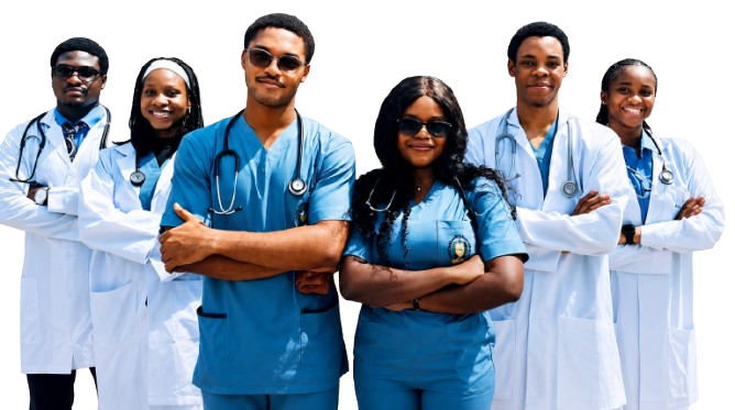 Medical students studying together